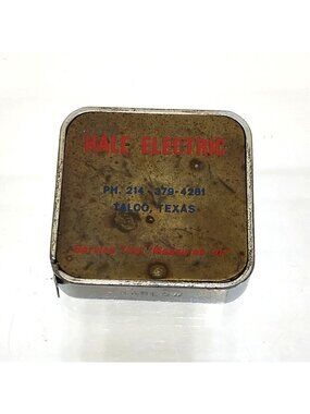 Barlow Advertising Tape Measure Hale Electric Talco Texas 1960s Made USA Vintage